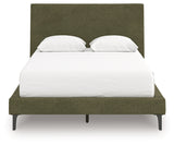 Chirason Sage Green Full Upholstered Bed with Roll Slats