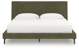 Chirason Sage Green King Upholstered Bed with Roll Slats