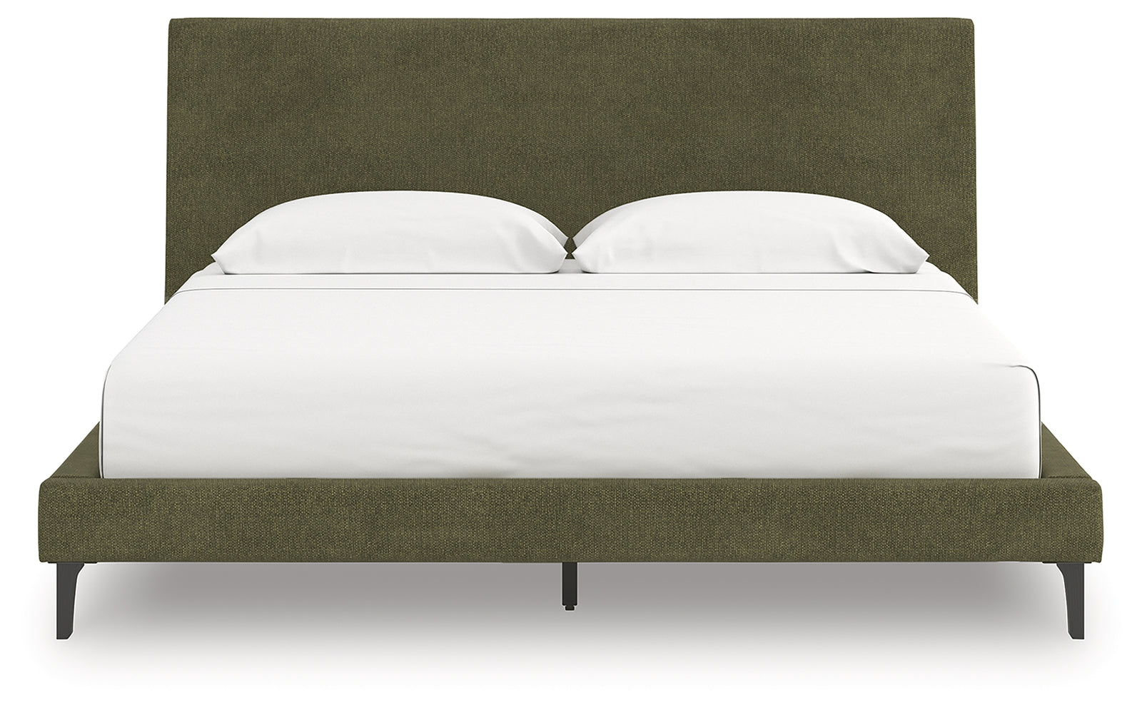 Chirason Sage Green King Upholstered Bed with Roll Slats