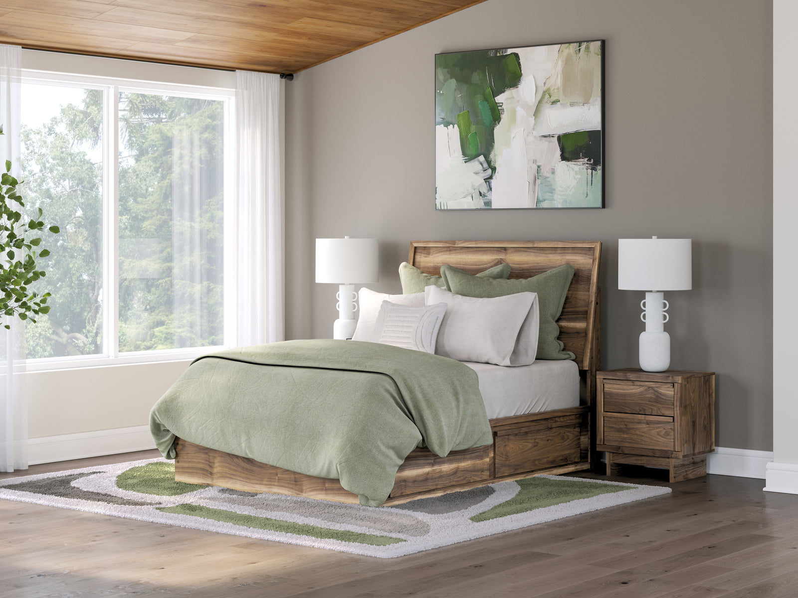 Chirason Brown Full Panel Bed with Storage