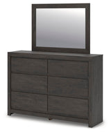Fraluna Charcoal Panel Storage Bedroom Set angled view