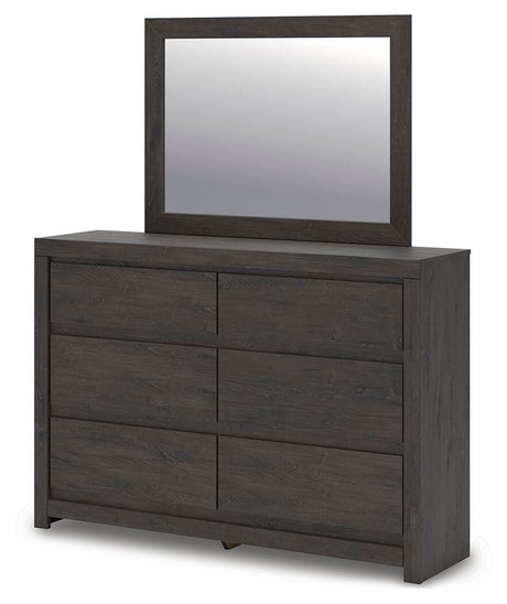 Fraluna Charcoal Panel Bedroom Set angled view