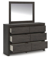 Fraluna Charcoal Panel Storage Bedroom Set angled view