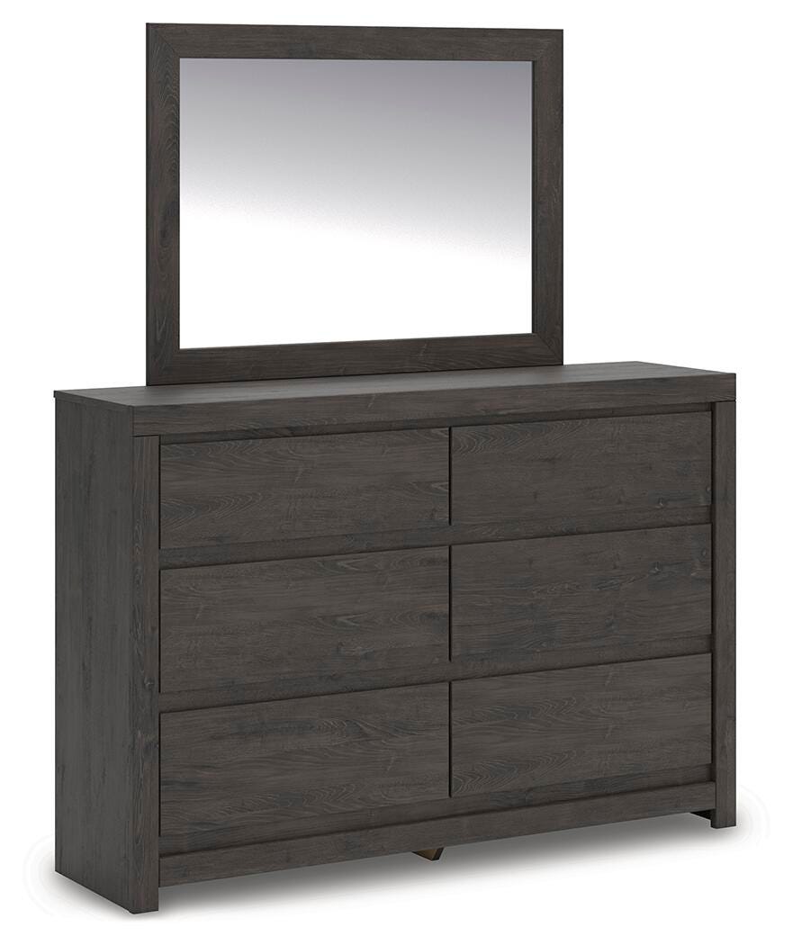 Fraluna Charcoal Panel Storage Bedroom Set angled view