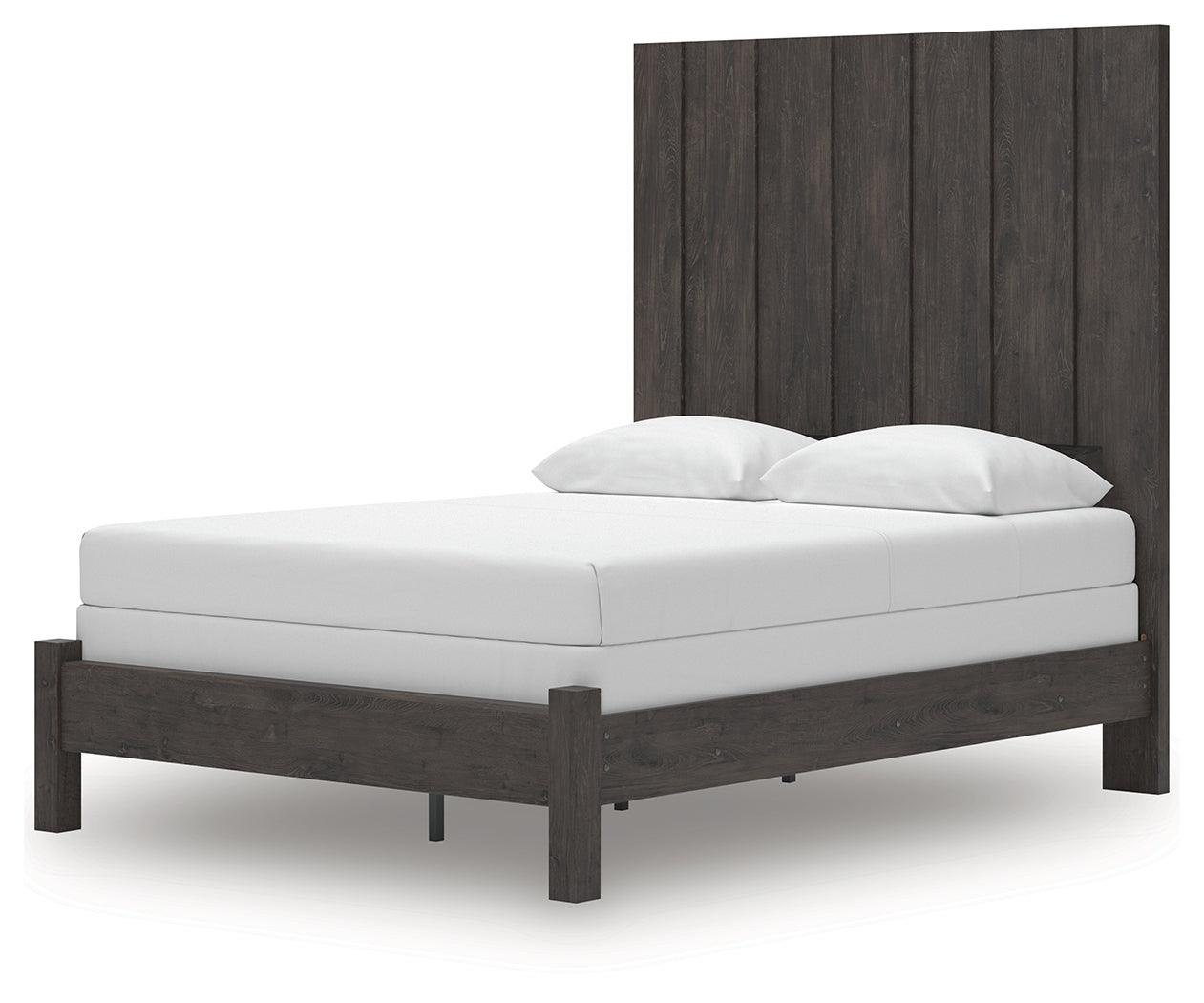 Fraluna Charcoal Queen Panel Bed