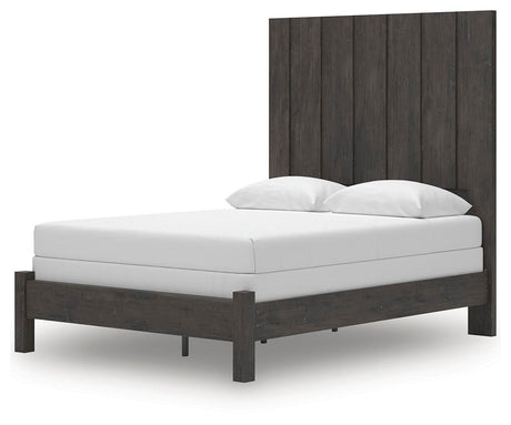 Fraluna Charcoal Panel Bedroom Set angled view