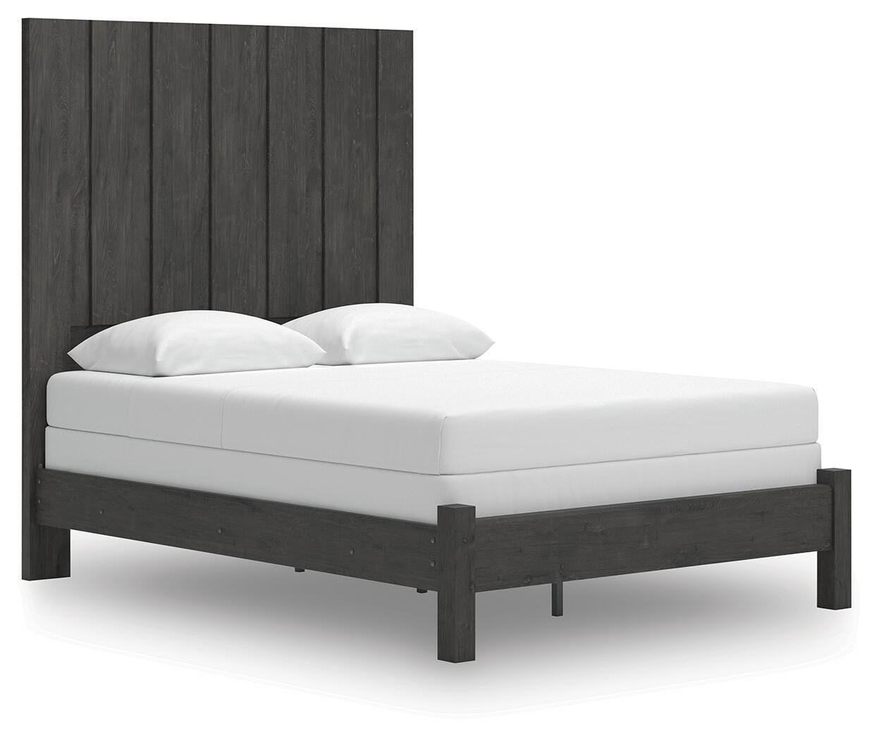 Fraluna Charcoal Panel Bedroom Set angled view