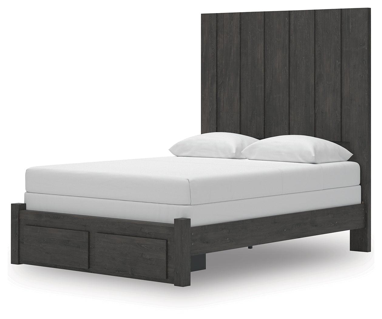 Fraluna Charcoal Queen Panel Storage Bed
