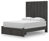 Fraluna Charcoal Panel Storage Bedroom Set angled view