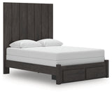 Fraluna Charcoal Queen Panel Storage Bed