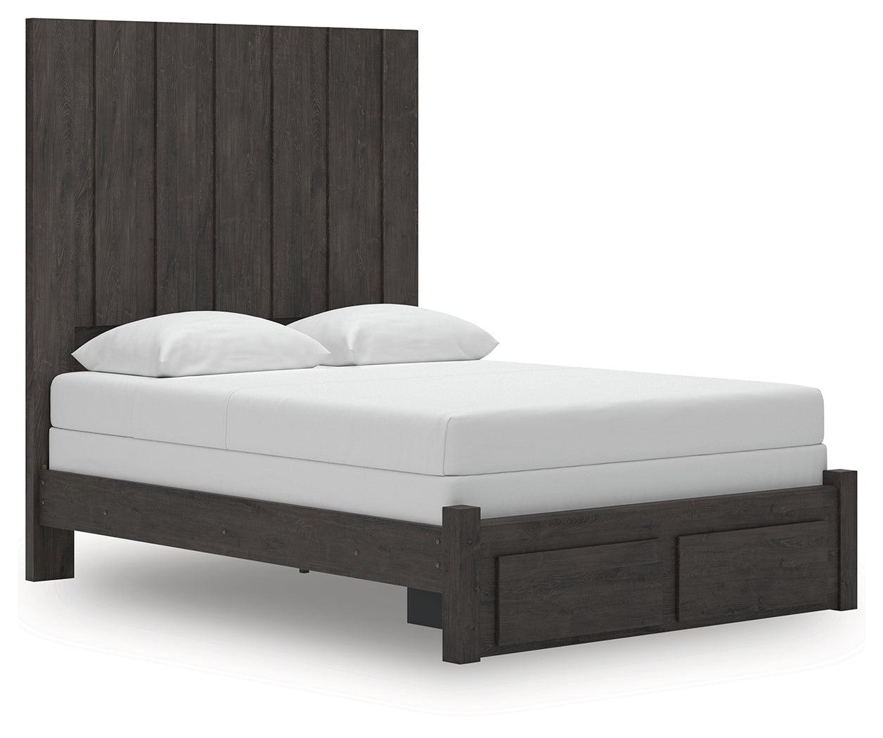 Fraluna Charcoal Queen Panel Storage Bed