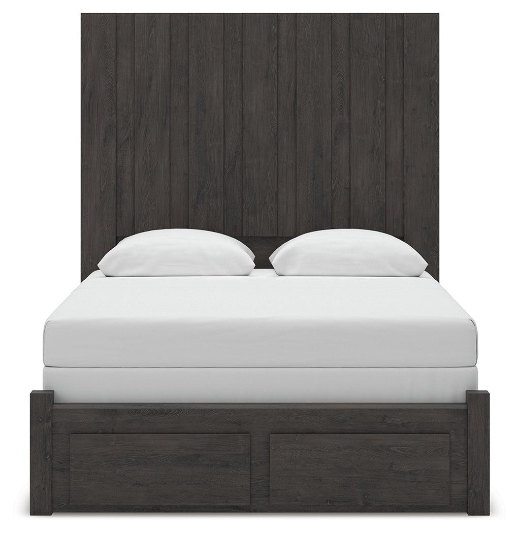Fraluna Charcoal Queen Panel Storage Bed