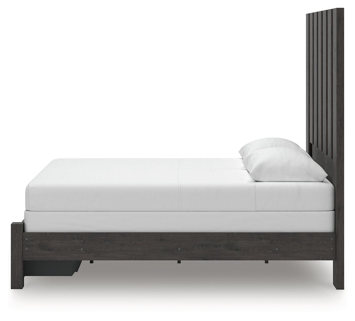 Fraluna Charcoal Queen Panel Storage Bed
