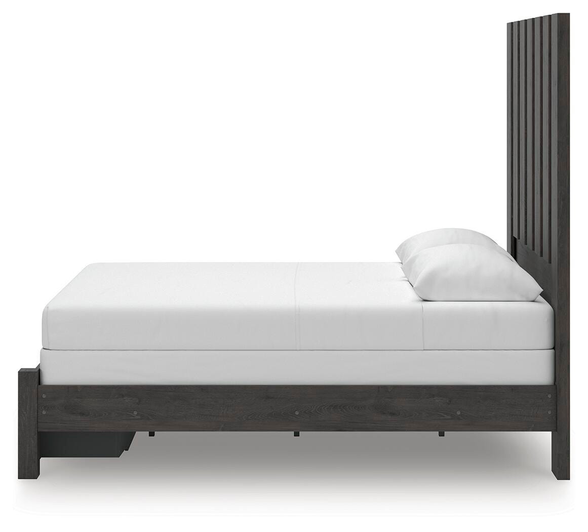 Fraluna Charcoal Panel Storage Bedroom Set view 7