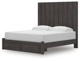 Fraluna Charcoal King Panel Storage Bed