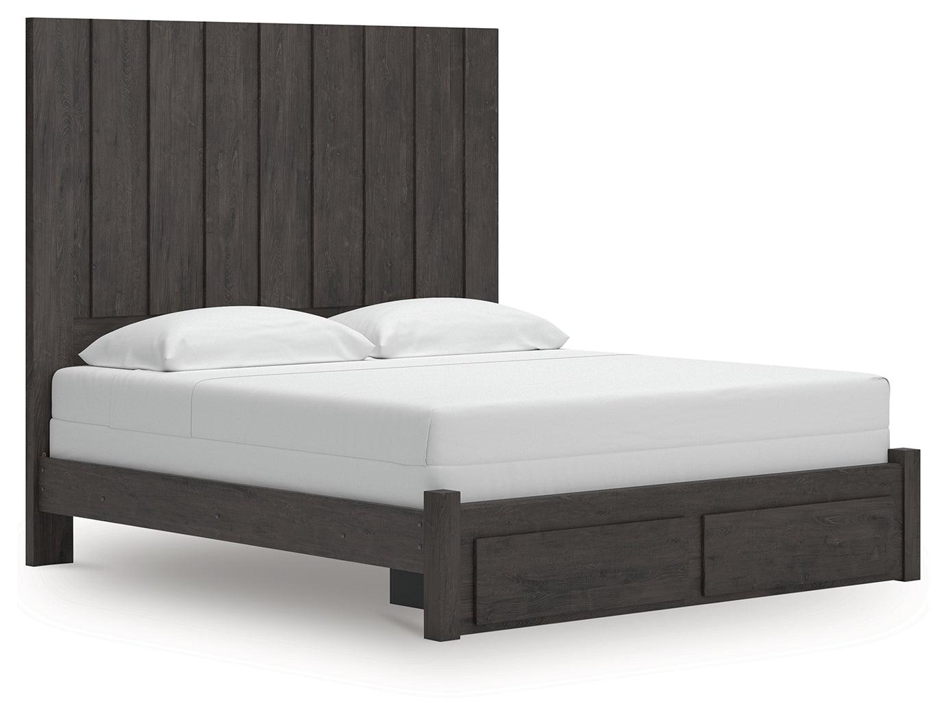 Fraluna Charcoal King Panel Storage Bed