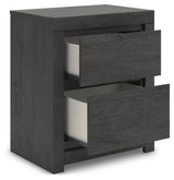 Fraluna Charcoal Panel Bedroom Set angled view