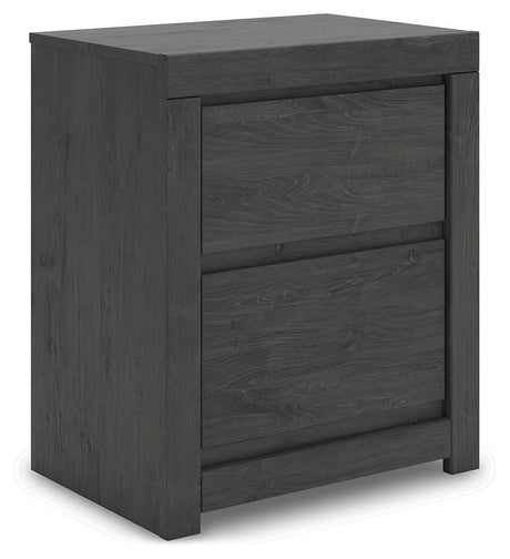 Fraluna Charcoal Panel Bedroom Set angled view