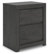 Fraluna Charcoal Panel Storage Bedroom Set angled view