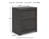 Fraluna Charcoal Panel Bedroom Set dimension view