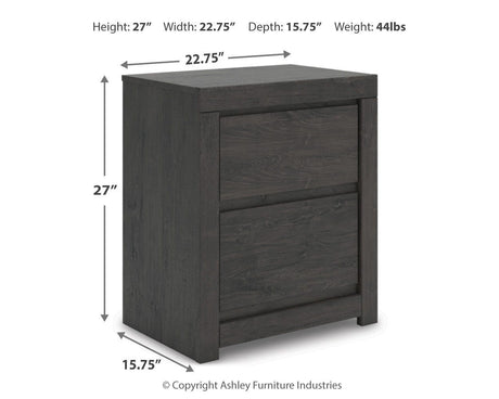 Fraluna Charcoal Panel Bedroom Set dimension view