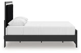 Zuraleus Black Queen Upholstered Panel Platform Bed