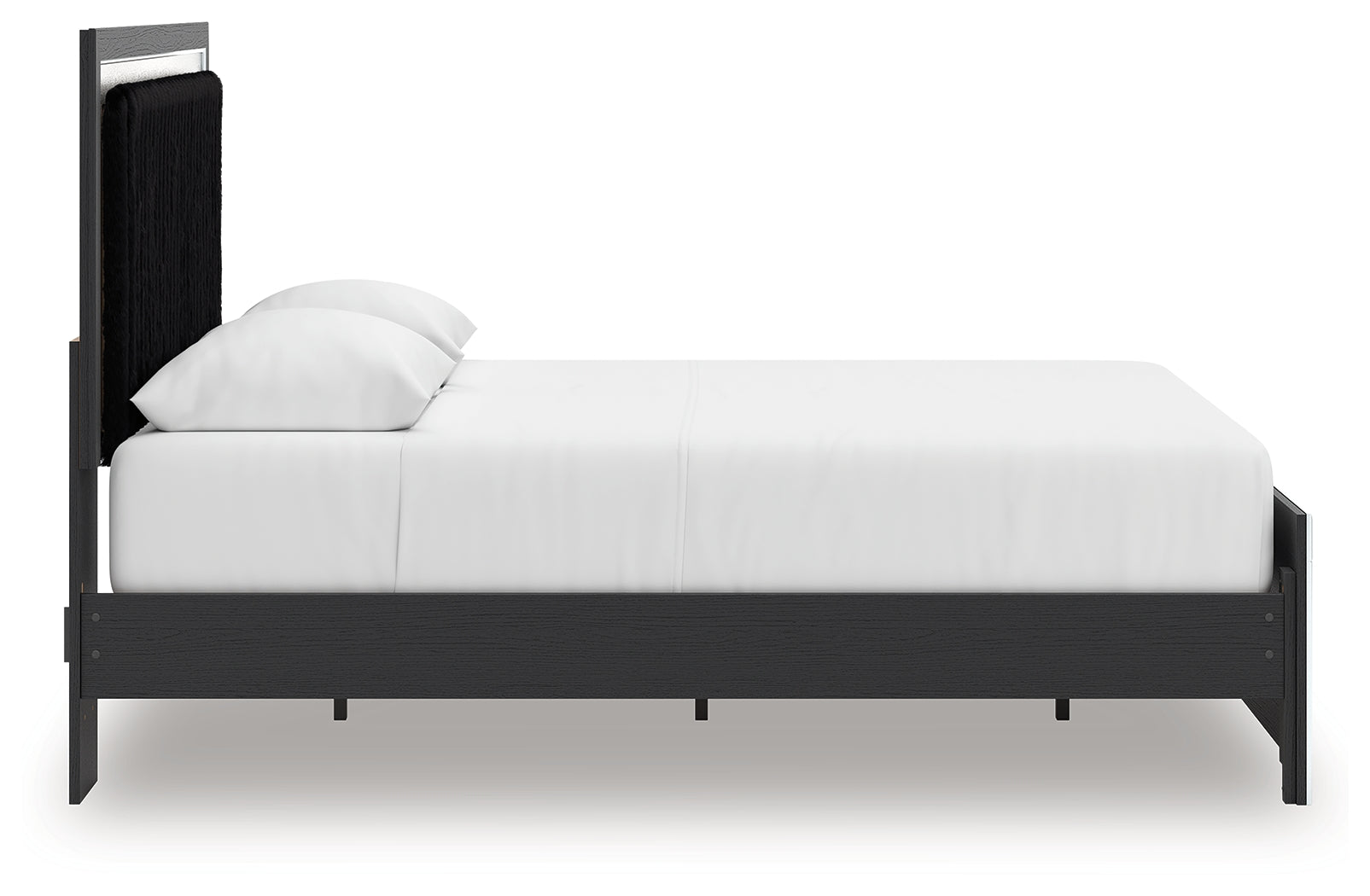 Zuraleus Black Queen Upholstered Panel Platform Bed