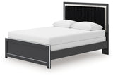 Zuraleus Black Queen Upholstered Panel Bed