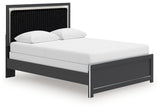 Zuraleus Black Queen Upholstered Panel Bed