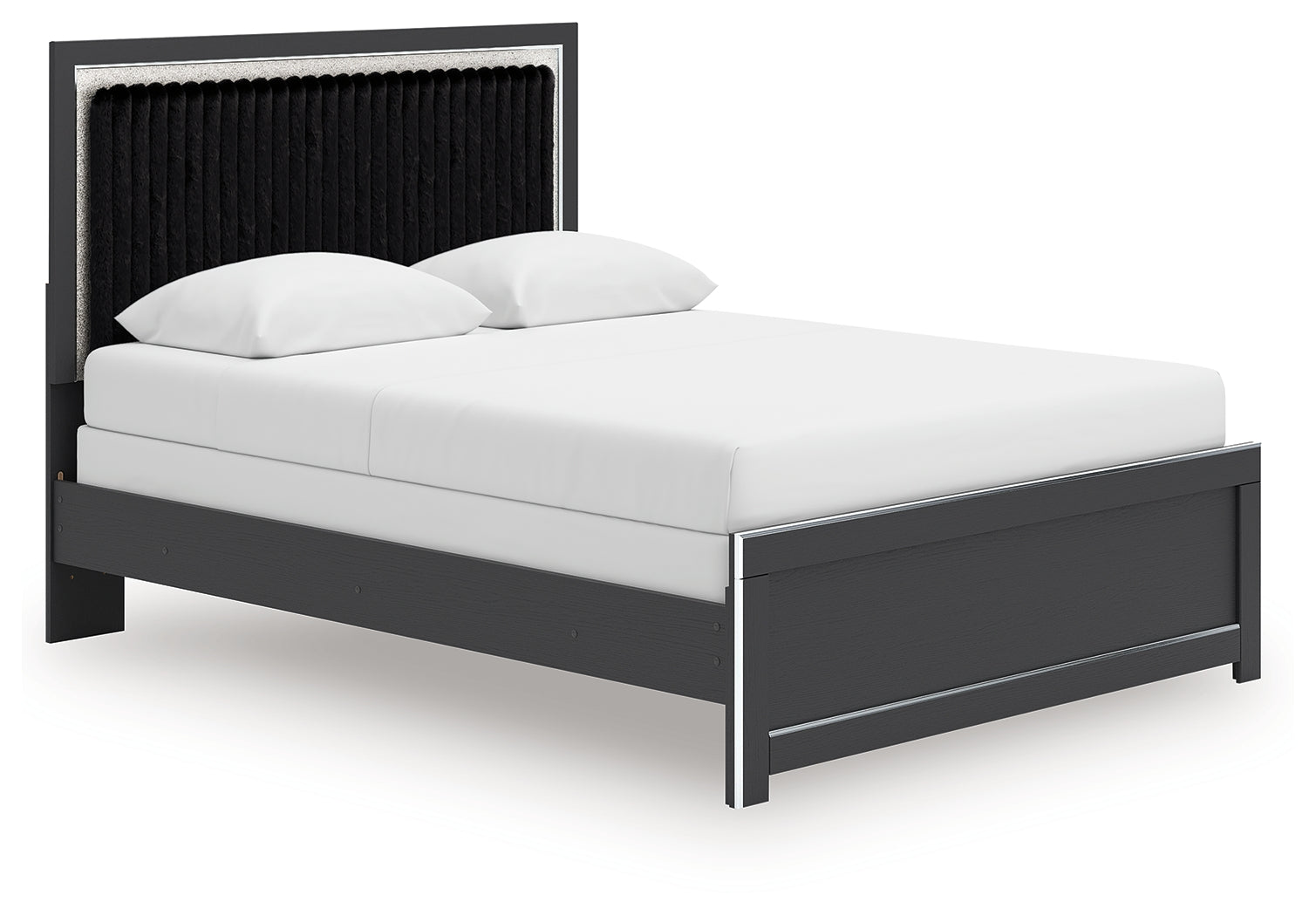Zuraleus Black Queen Upholstered Panel Bed