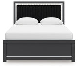 Zuraleus Black Queen Upholstered Panel Bed