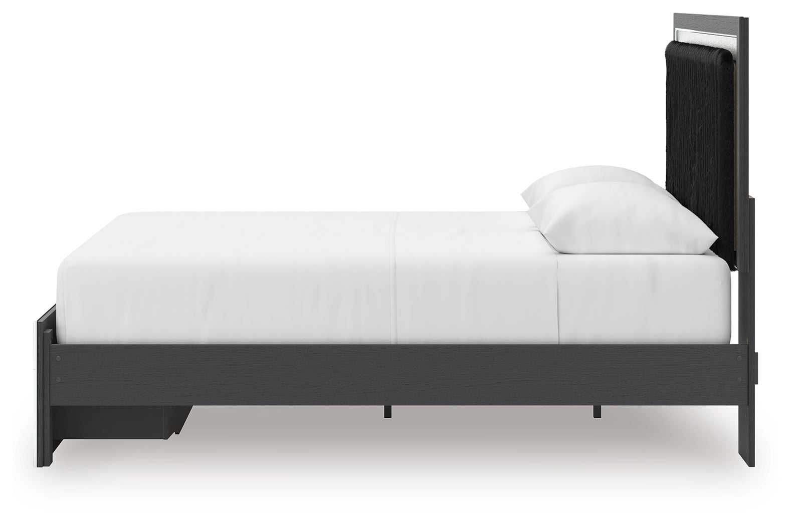 Zuraleus Black Queen Upholstered Panel Storage Bed
