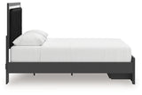 Zuraleus Black Queen Upholstered Panel Storage Bed