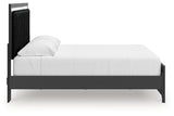 Zuraleus Black King Upholstered Panel Platform Bed