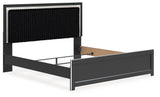 Zuraleus Black King Upholstered Panel Bed