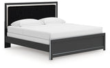 Zuraleus Black King Upholstered Panel Bed