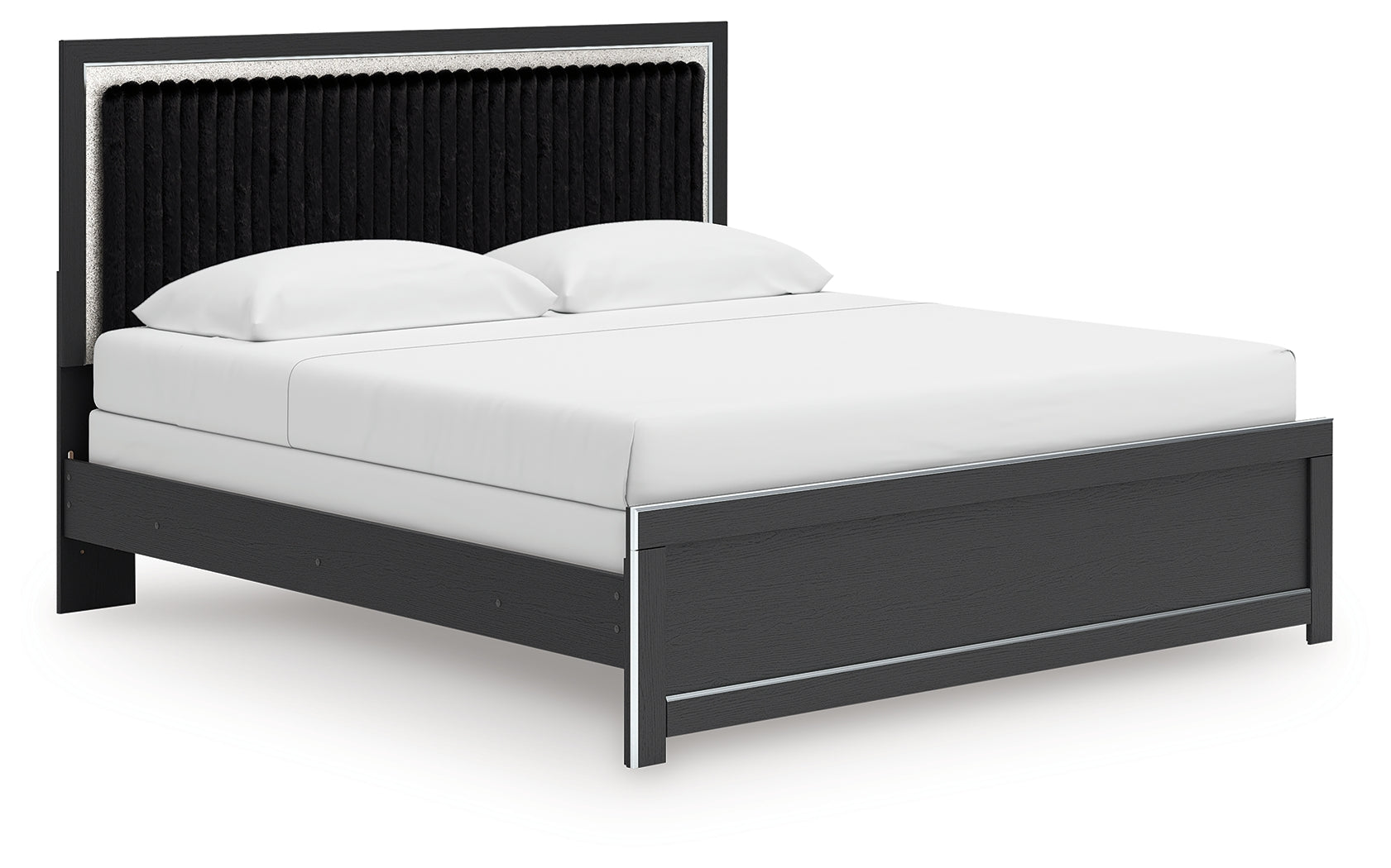 Zuraleus Black King Upholstered Panel Bed