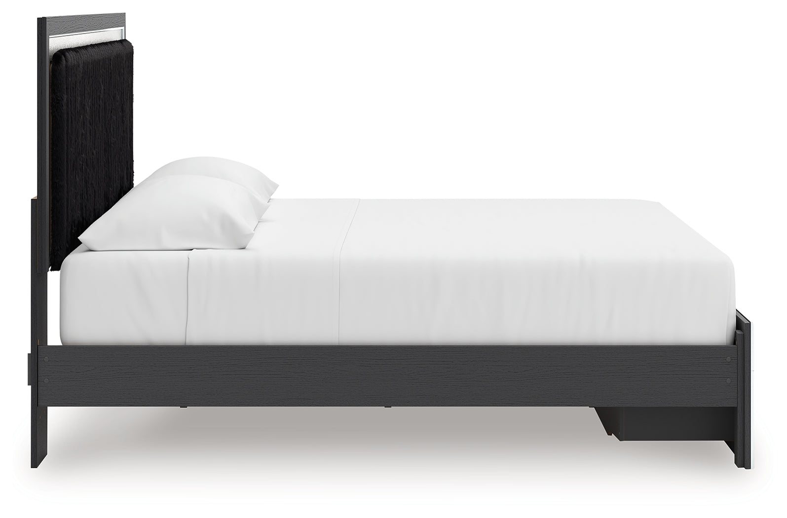 Zuraleus Black King Upholstered Panel Storage Bed