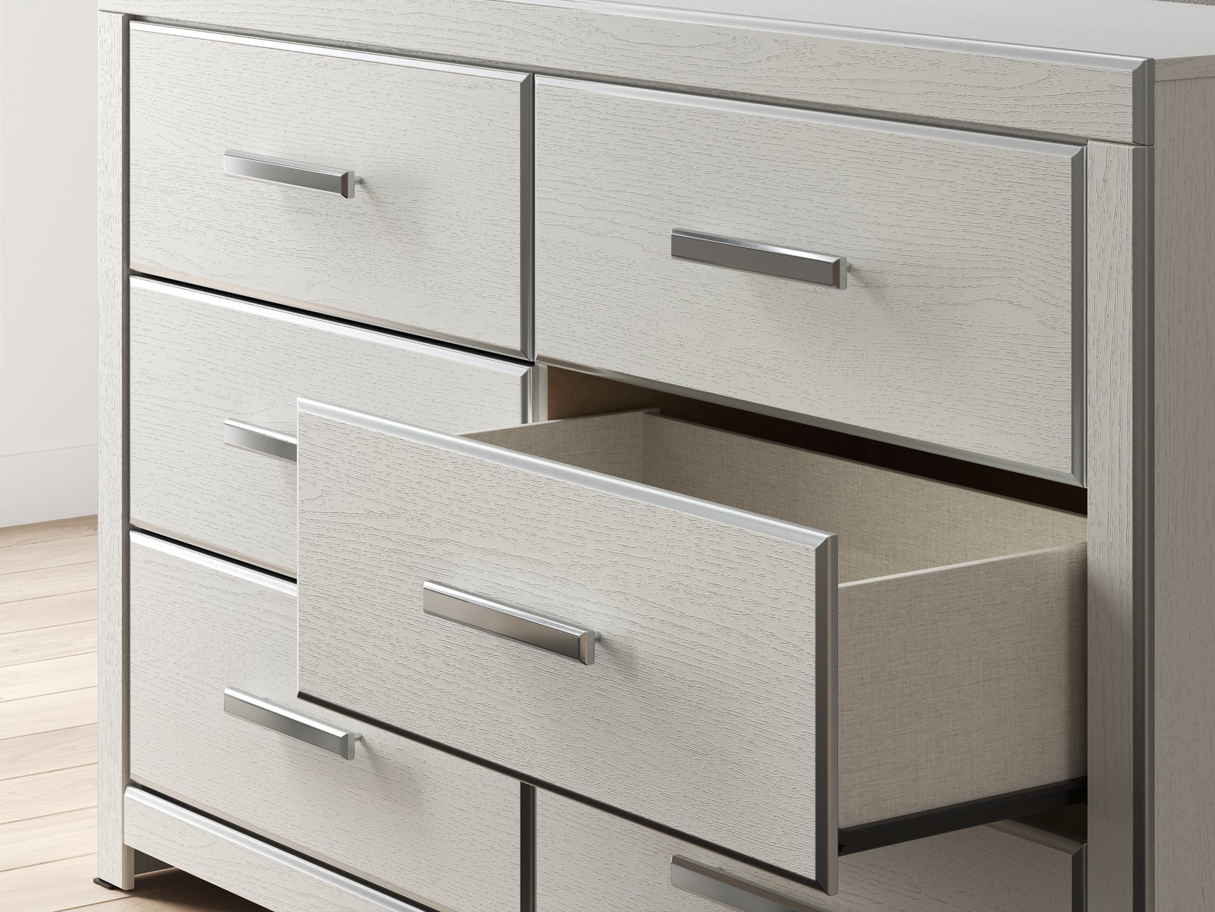 Zuraleus White Dresser and Mirror