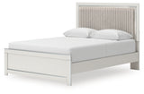 Zuraleus White Queen Upholstered Panel Platform Bed