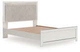 Zuraleus White Queen Upholstered Panel Platform Bed