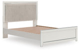 Zuraleus White Upholstered Panel Platform Platform Upholstered Bedroom Set 2 angled view