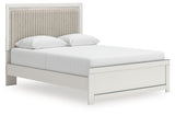 Zuraleus White Queen Upholstered Panel Platform Bed