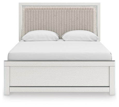 Zuraleus White Upholstered Panel Platform Platform Upholstered Bedroom Set 2 view 3