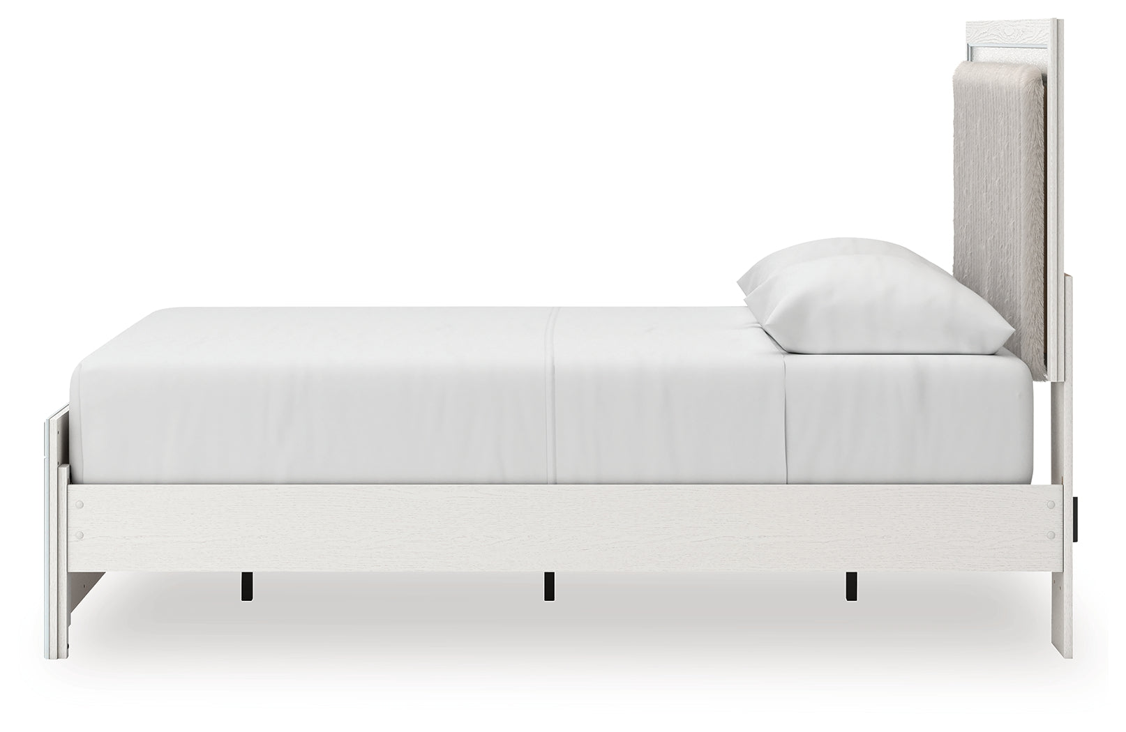 Zuraleus White Queen Upholstered Panel Platform Bed
