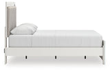 Zuraleus White Queen Upholstered Panel Platform Bed