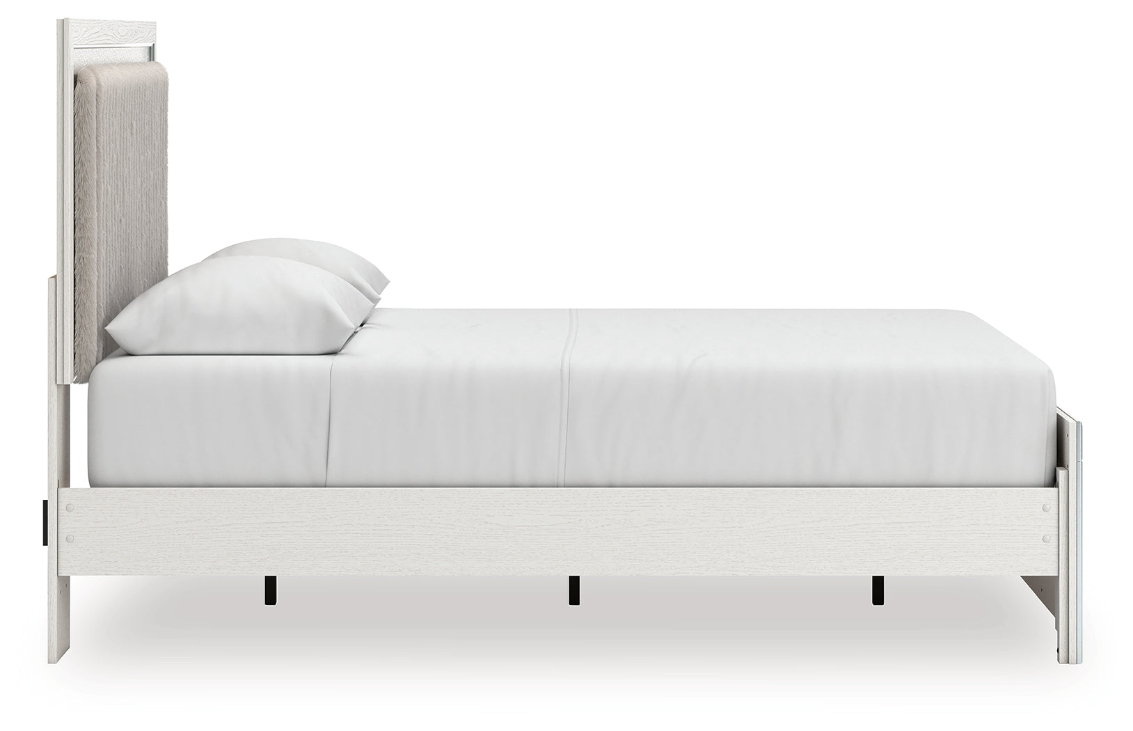 Zuraleus White Queen Upholstered Panel Platform Bed