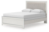 Zuraleus White Upholstered Panel Bedroom Set 2 angled view
