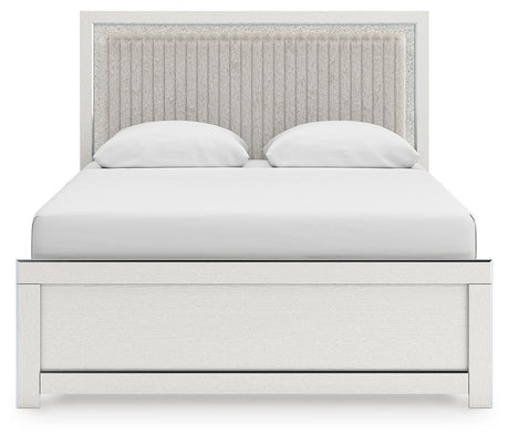 Zuraleus White Upholstered Panel Bedroom Set 2 view 3