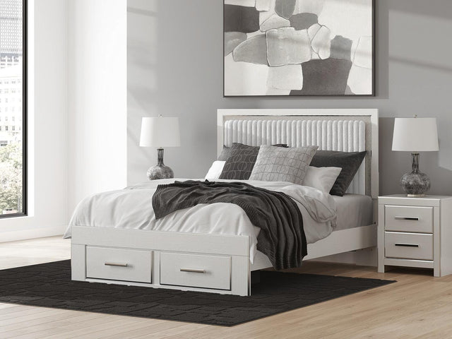 Zuraleus White Upholstered Panel Platform Storage Bedroom Set view 11